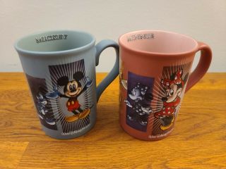 Set Of 2 Walt Disney World Mickey & Minnie Mouse Coffee Cups/mugs