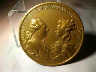 Large Vintage Bronze Medal Marie Antoinette Louis Xvi Birth Of The Dauphin