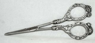 Vintage Antique Sterling Silver Handles Grape Shears Scissors