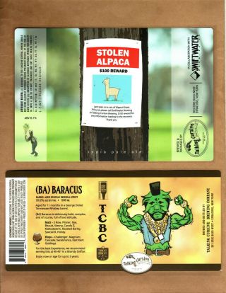 Rare Micro Beer Labels Talking Cursive Syracuse N.  Y.