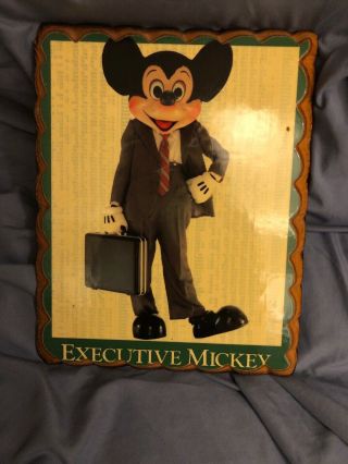 Vintage Walt Disney Executive Mickey Mouse Lacquer Wall Plaque Hanging—