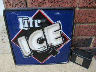 Miller Lite Ice Beer Neon Bar Sign Light Up Pub Wall Sign