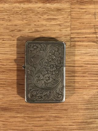 Vintage.  800 Silver Zippo Lighter Case With 50’s Insert Italy Made