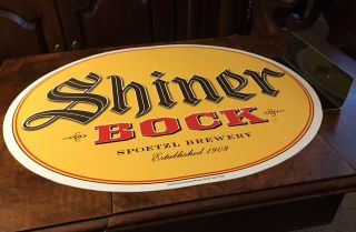 Rare Shiner Bock Beer,  Spoetzl Brewery Metal Flange Bar Sign 20 X 16 X 2”