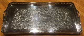 Antique Silver Plate Gallery Tray By Wilcox Silver Plate Co Ca 1910 - 1920 