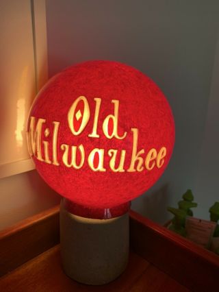 Rare Old Milwaukee Beer Sign Globe Sconce Draft Mug For Lighted Sign Globe Only