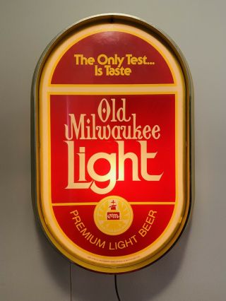 1980 Old Milwaukee Light Vintage Beer Light Sign [tested] 88049 20” Man Cave