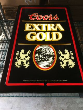 Vintage Coors Extra Gold 1985 Indoor Electric Sign Light Up Box 27 " X16 "