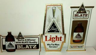 Vintage 1981 Blatz Beer Signs Steinie Bottles Light Toc Nos Old Style Wisconsin
