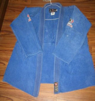 ATAMA Jiu - jitsu Uniform KIMONO GI Brazilian COTTON Blue A4 (220 - 255 LBS. ) 2