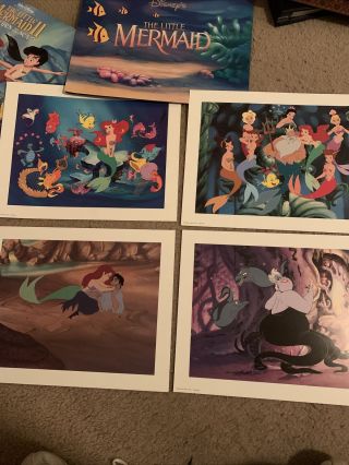 Disney’s The Little Mermaid Set Of 4 Commemorative Lithographs