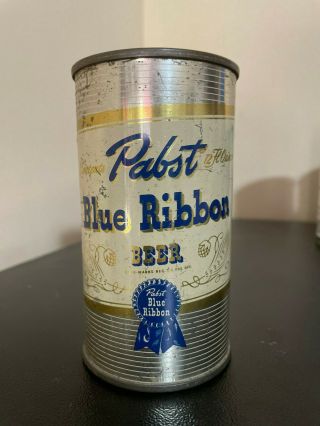 Pabst Blue Ribbon Beer Flat Top Can,  Keglined Irtp Milwaukee Wi