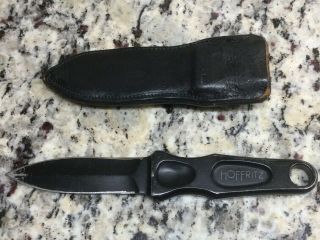 Ag Russell Hoffritz Design Sting Boot Knife Dagger Black With Leather Sheath