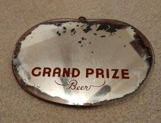 Grand Prize Beer Vintage Miniature Framed Mirror - Rare