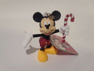 2013 Disney Store 3 " Micky Mouse Holding Candy Cane Christmas Ornament F640 - 2531