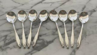 International Sterling Silver Prelude Round Bowl Cream Soup Spoons 8 Avialable
