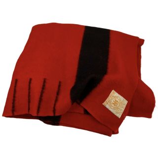 Vintage Hudson Bay 4 Point Red/black Wool Blanket 85x69.  5