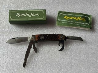 Remington Umc One R - 4 Camping Scout Utility Pocket Knife 5 Blades With Saw Usa