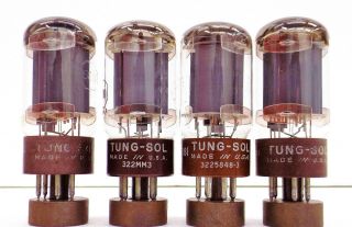 Group Of 4 Vintage Tung Sol 5881 (6l6wgb) Tubes W/ 1 Matched Date Pair