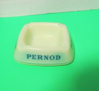 Vintage Opalex Green Pernod Uranium Glass Ashtray Made In France 4.  5 " X 4.  5 "
