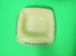 Vintage Opalex Green Pernod Uranium Glass Ashtray Made In France 4.  5 