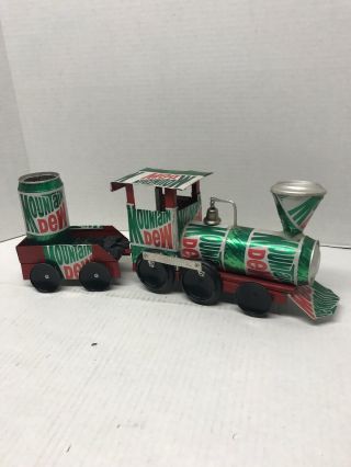 Vintage Aluminum Mountain Dew Can Caboose Train Hand Crafted Novelty 2
