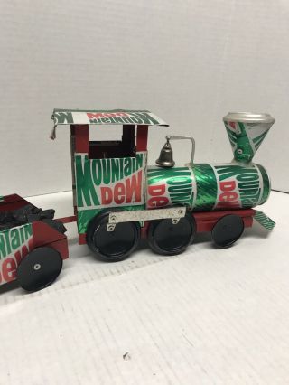 Vintage Aluminum Mountain Dew Can Caboose Train Hand Crafted Novelty 3