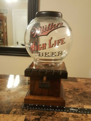 Miller High Life Beer Vintage Candy/peanut Dispenser Glass Globe,  Base.