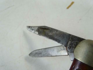 Vintage Folding Pocket Knife Case XX USA 6249 Utility Stag 4 
