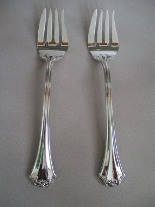 2 Reed & Barton French Chippendale Silverplate 6 3/8 " Salad Forks Flatware