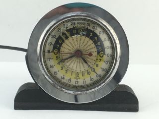 Vintage Waltham Gordon Electric World Time Clock Greenwich Mean Time Gmt