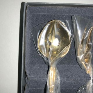 International Silver Gold Plated 5 Piece Snack Set Vintage Cheese Server Fork 3