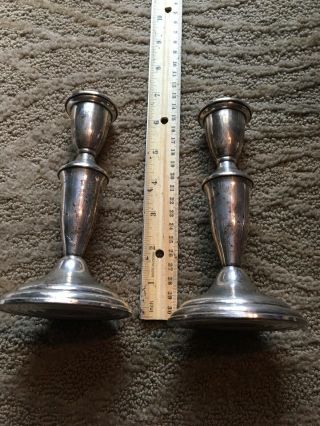 Vintage EMPIRE 620 Sterling Silver Candlesticks Weighted 6 - 1/4” Candle Holders 2