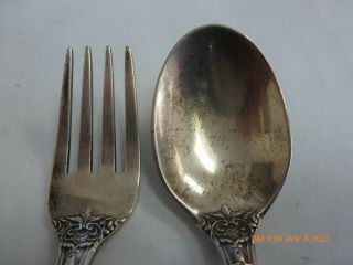 Reed and Barton Sterling Flatware,  Francis I Child Spoon And Fork 4 1/2 inches 2