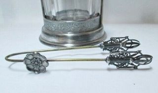 Antique MERIDEN B.  CO.  Silverplate Pickle Castor With Glass Jar & Tongs 3
