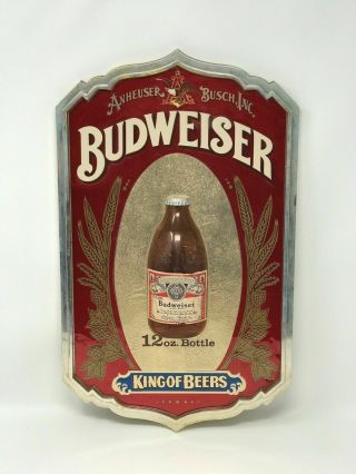 Budweiser King Of Beers Sign 12oz.  3d Bottle Anhueser Busch Plastic Rare Vinta