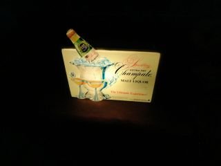 Sparkling Extra Dry Champale Malt Liquor 1979,  Bar Lite 10.  5 X 7 Inch
