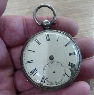 Quality Antique Solid Silver Gents Fusee Pocket Watch.  Dates 1858