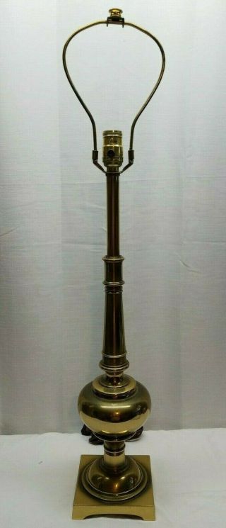 Vintage Mid Century Hollywood Regency Stiffel Brass Table Accent Lamp Light 60s