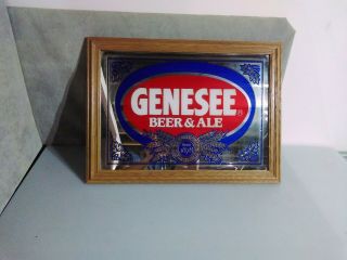 Vintage Genesee Beer & Ale Advertising Bar Mirror Sign