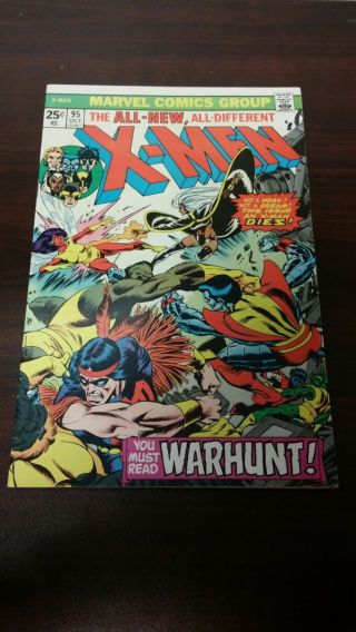 1975 Marvel Comics X - Men 95 Fn/vf Death Of Thunderbird Key Bronze Age Vintage