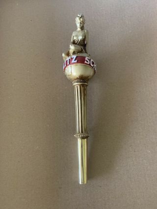 Schlitz Brewing Gold Lady Globe Rare Beer Tap Handle.
