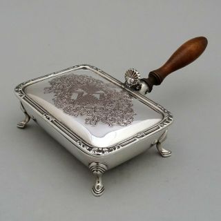 Vintage Silver Plated Crumb Box / Silent Butler Armorial Crest Ash Tray