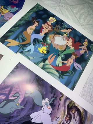Disney ' s The Little Mermaid Lithograph Portfolio 4 Total. 3