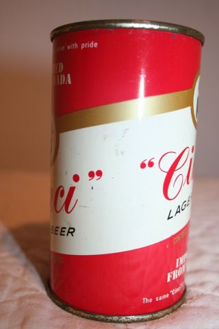 Cinci Lager Beer 11.  5 oz MT3.  2 NMT7 flat top beer can from Toronto,  Canada 3