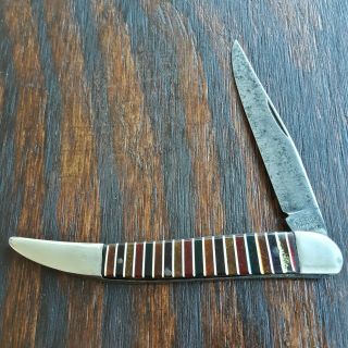Kutmaster Knife Made In Utica Ny Usa Texas Toothpick Old Vintage Candy Striped