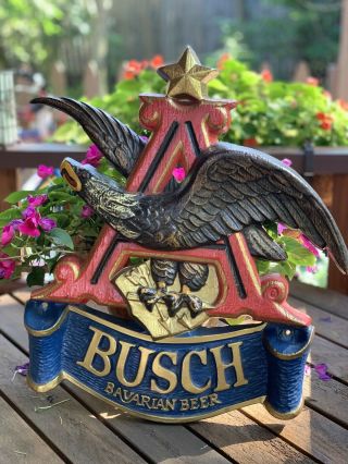 Vintage Anheuser Busch Bavarian Beer Sign Flying Eagle Over " A "