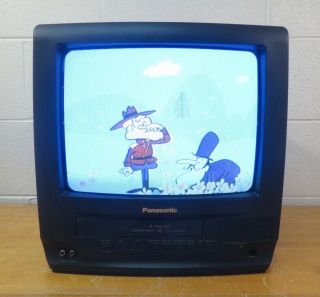 Vintage Panasonic Omnivision Pv - M1369 13 " Crt Tv Built In Vhs Player Fm
