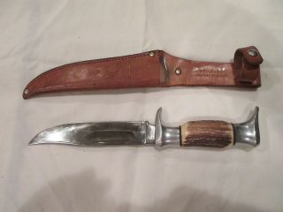 Vintage Stag Edge Mark 55 Knife 10 1/4 " Long
