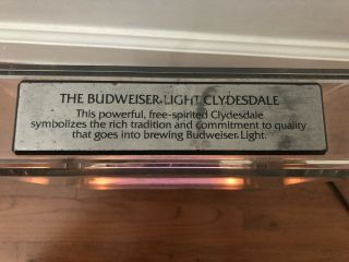 Vintage Budweiser Beer light - up Sign Clydesdale 3